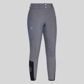 Pantalon taille haute CAVALLERIA TOSCANA "Perforated Insert" Gris Anthracite