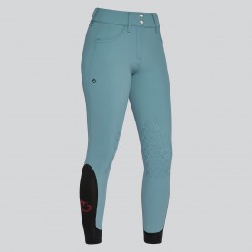 PANTALON CAVALLERIA TOSCANA taille haute Bleu Paon