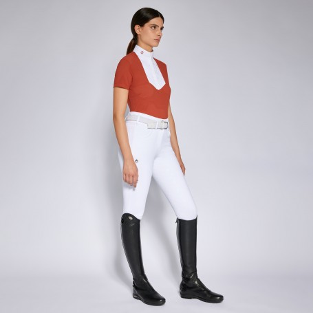Chemise de concours Cavalleria Toscana "Perforated Jersey" Terra Cotta femme