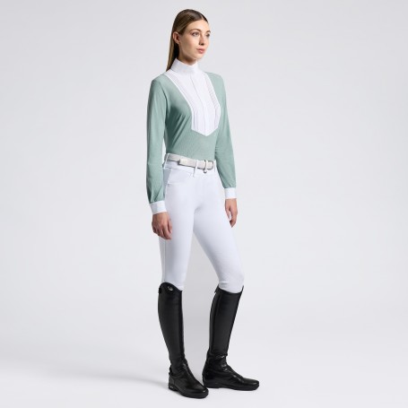 Chemise de concours manches longues CAVALLERIA TOSCANA "American" Mint Geen