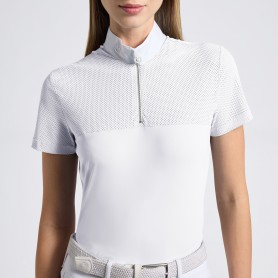 Chemise de concours Cavalleria Toscana "Perforated Jersey Insert" blanche