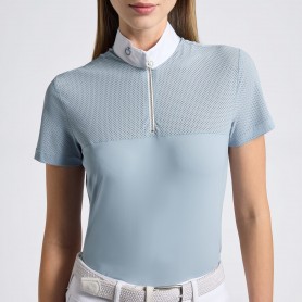Chemise de concours Cavalleria Toscana "Perforated Jersey Insert" Sky Blu