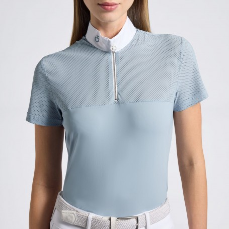 Chemise de concours Cavalleria Toscana "Perforated Jersey Insert" Sky Blu