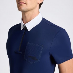 Polo de concours "Perforated Pocket" Cavalleria Toscana Midnight Blu