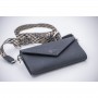 Pochette Téléphone en Cuir Perforé PÉNÉLOPE Noir