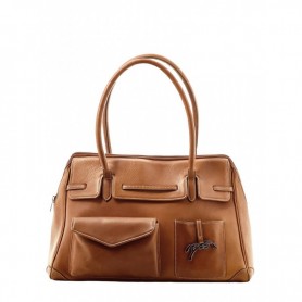 Sac A Main en Cuir "Maelys" PÉNÉLOPE Cognac