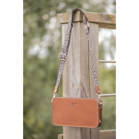 Sac Bandoulière en Cuir "Lizzie" PÉNÉLOPE Cognac