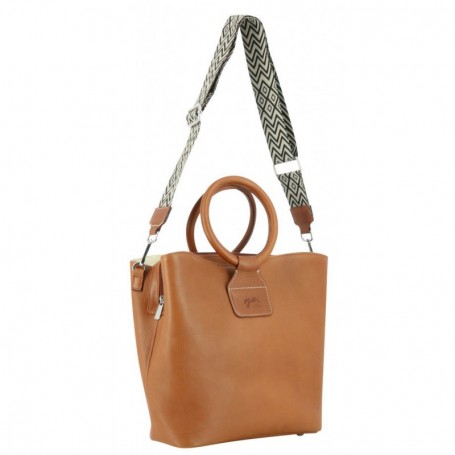 Sac en Cuir "Emeline" PÉNÉLOPE Cognac