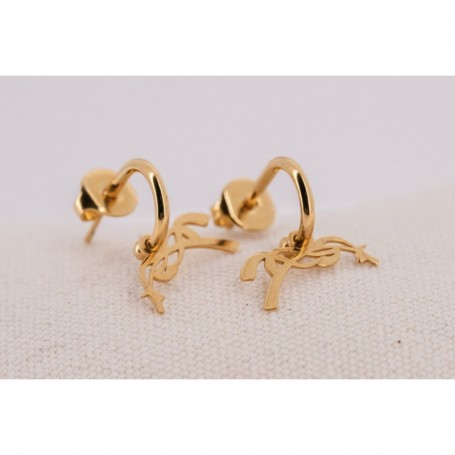Boucles d'Oreilles Créoles "Léonie" PÉNÉLOPE Plaqué Or