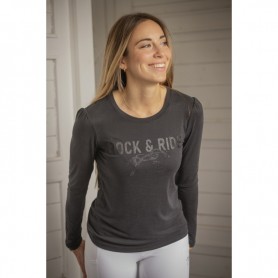 T-Shirt Manches Longues PÉNÉLOPE "Lovely" Anthracite