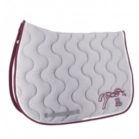 Tapis de selle "Classique" PENELOPE Gris Clair/ Bordeaux