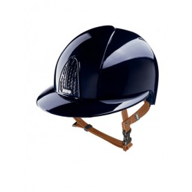 Casque KEP "Smart" visière polo bleu polish jugulaire beige