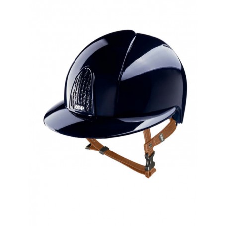 Casque KEP "Smart" visière polo bleu polish jugulaire beige
