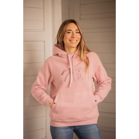 Sweat à capuche PENELOPE "POLLY" Rose poudre
