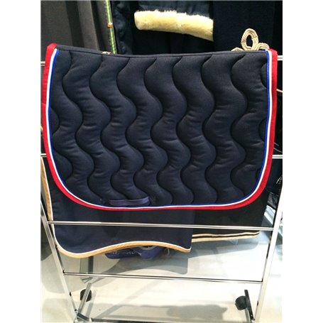 Tapis Luxe Marine gallon rouge passepoil blanc et passepoil bleu roi