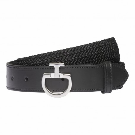 Ceinture Élastique et Cuir CAVALLERIA TOSCANA Noire
